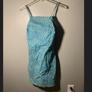 Vanity Blue/Green floral dress - size medium